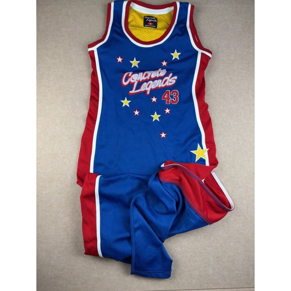 Concrete Legends M Blue Red Maxi Dress Jersey 43 Stars Graphic Basketball Russia